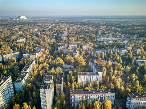 aerial view  pripyat evacuated  abandoned  chernobyl