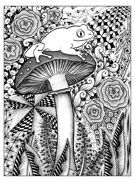 top  mushroom coloring pages  adults