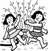 Sprinkler Coloring Pages Playing Girls Kids Kidprintables Return Main sketch template