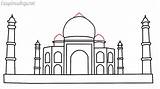 Taj Mahal Draw sketch template