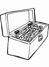 Toolbox Werkzeugkasten Malvorlage Gereedschap Werkzeuge Ausmalbilder Stimmen sketch template