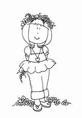 Coloring Flower Girl sketch template