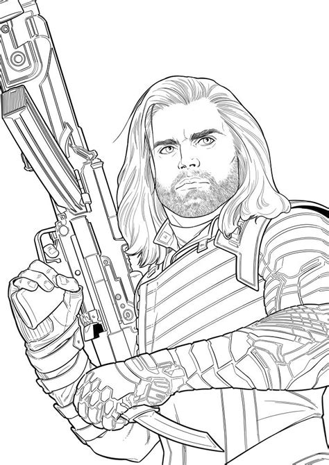 bucky bucky barnes winter soldier coloring pages book  kids