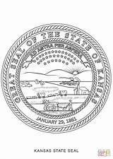 Kansas Coloring Seal State Pages Printable Clipart Symbols Library Use Flages sketch template