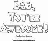 Coloring Awesome Dad Sign Re Father Dads sketch template