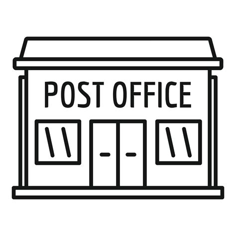 post office building icon outline style  vector art  vecteezy