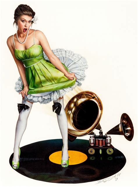 Girl With Victrola By Keith Birdsong Original Color