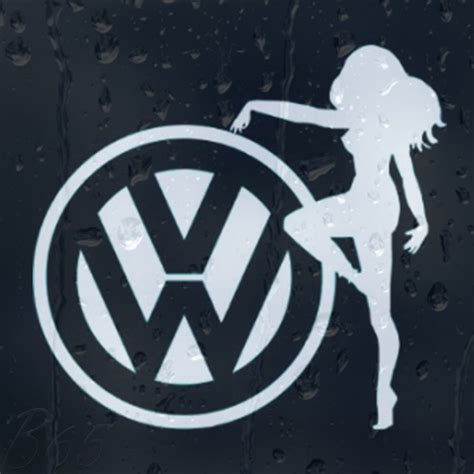 Sexy Girl Vw Logo Car Volkswagen Badge Decal Vinyl Sticker For Window