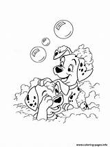 Bath Coloring Taking Dalmatians 7cdb Pages Printable sketch template