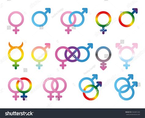 gender sexual orientation icon set isolated stock vector