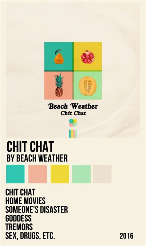 chit chat by beach weather in 2022 beach weather music poster design