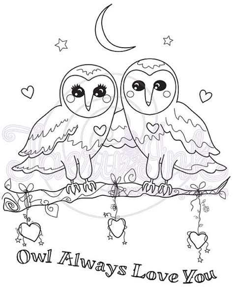 owls love hearts  coloring pages warehouse  ideas