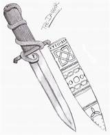 Bowie Knife Dagger Drawing Template Getdrawings Macbeth Coloring sketch template