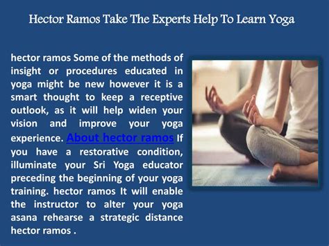 Ppt Hector Ramos Yoga Is A New Dimension To Life Powerpoint