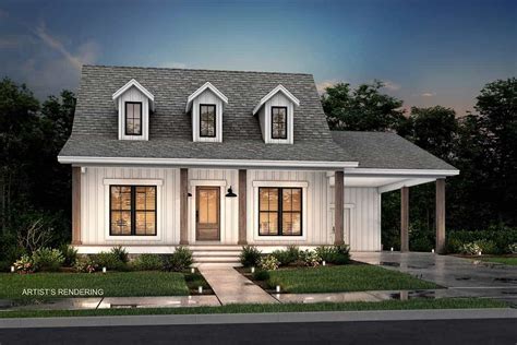 small cape  house plan  front porch  bed  sq ft