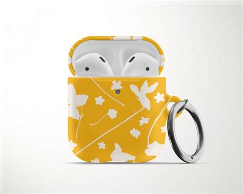 mustard yellow floral airpod case  airpods pro hard cover etsy