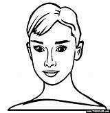 Coloring Audrey Hepburn Pages Actress Famous Thecolor sketch template