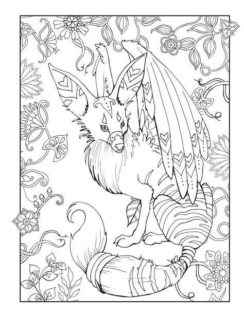 love mythical animals  adult coloring page   magical