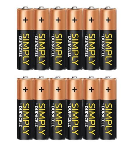 Simply By Duracell Aa 1 5v Alkaline Batteries Lr6 Mn1500 12 Pack