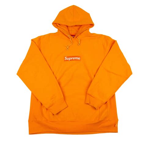 supreme orange box logo hoodie   arm