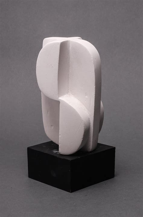 modern plaster sculpture geometric abstract form feb