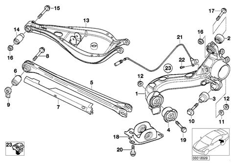 trailing arm left suspension rear axle genuine bmw part