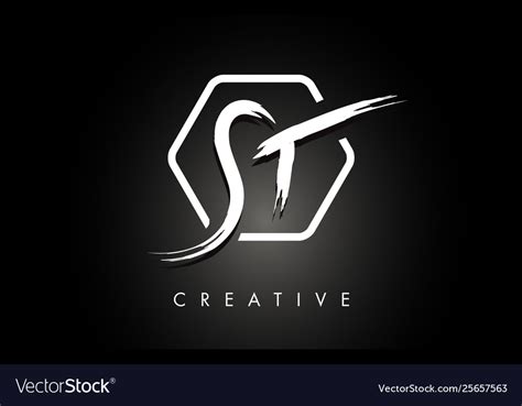 st   brushed letter logo design  creative vector image