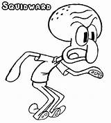 Squidward Tentacles Coloring Angry Pages Printable sketch template