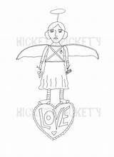 Choose Board Angel Patterns Primitive Stitchery sketch template
