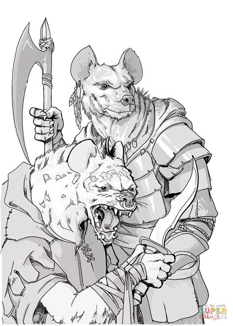 dungeons  dragons gnolls coloring page  printable coloring pages
