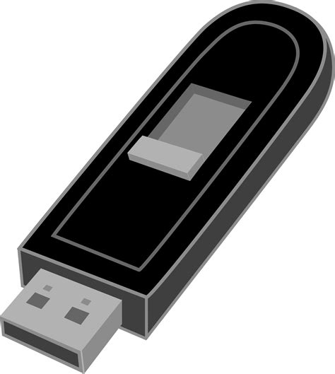 black usb flash drive  clip art