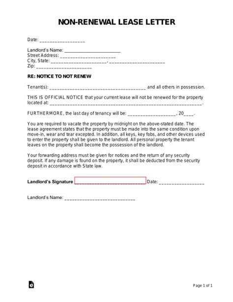 lease renewal extension agreement  word eforms