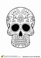 Squelette Moustache Sugar Coloriage Un Colorier Tête Du Avec Sucre Skull Halloween Coloring Et Mexique Une Petite Dessin Skulls Masque sketch template