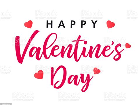 Lettering Happy Valentines Day Banner Stock Illustration