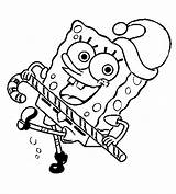 Spongebob Coloring Pages Christmas Merry Print sketch template