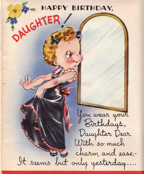 Vintage 1950s Unused Happy Birthday Daughter By Poshtottydesignz