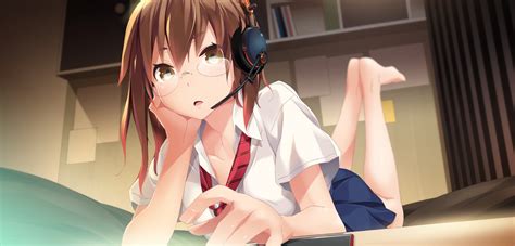 Headphones Glasses Visual Novels Anime Anime Girls Headsets Brava