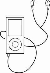 Clip Music Clipart Listening Mp3 Earbuds Outline Player Ear Listen Cliparts Note Coloring Line Headphones Library Buds Ears Lineart Clipartpanda sketch template