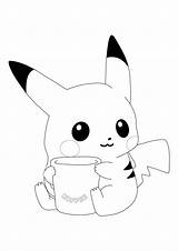 Pikachu Adorable Kawaii Pokémon Eevee sketch template
