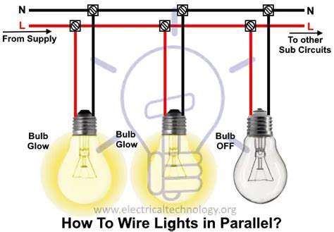 wire lights  parallel bulbs connection  parallel