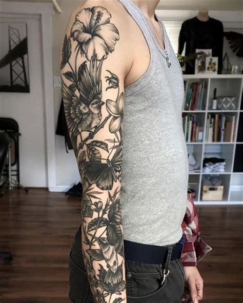 45 Gorgeous And Stunning Sleeve Floral Tattoo To Make You Stylish