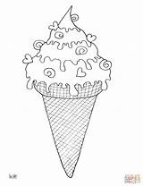 Ice Cream Cone Coloring Printable Pages Color Getcolorings Copy sketch template
