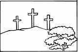 Cross Coloring Pages Crosses Calvary Jesus Friday Good Stations Three Printable Clipart Kids Colouring Outline Print Christian Cliparts Crucifixion Clip sketch template