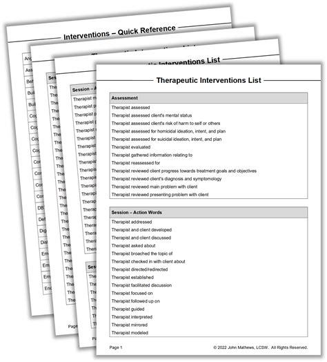 list  therapeutic interventions   progress notes virginia