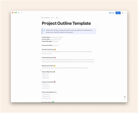 write  perfect project outline templates examples