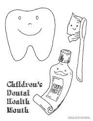 childrens dental health month coloring sheet dental kids preschool