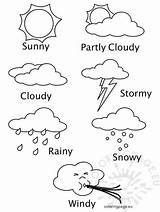 Coloring Pages Cloudy Kids Weather Popular Printable sketch template