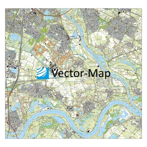 topografische kaart lingewaard gemeente plattegronden vector map