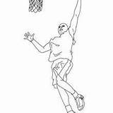 Coloring Lebron James Pages Basketball Hellokids Shot Jump Action Throw sketch template