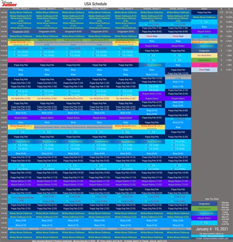 disney schedule thread  archive disney juniors schedule